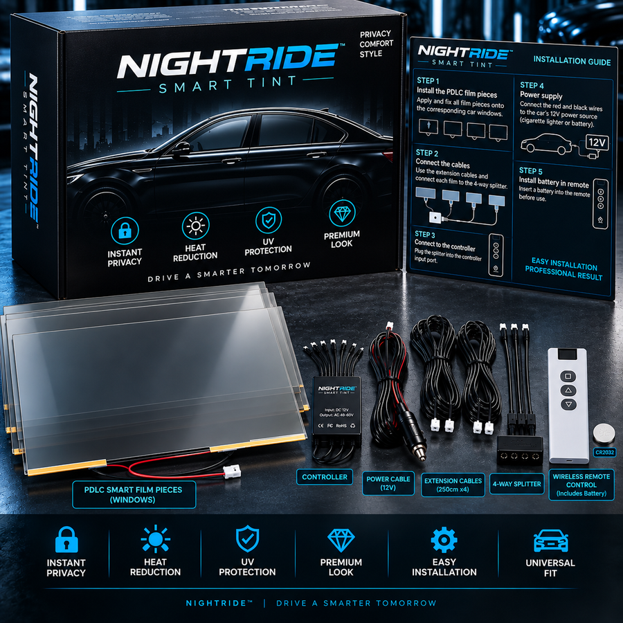 NIGHTRIDE™ Smart Tint – Switchable Privacy Window Film