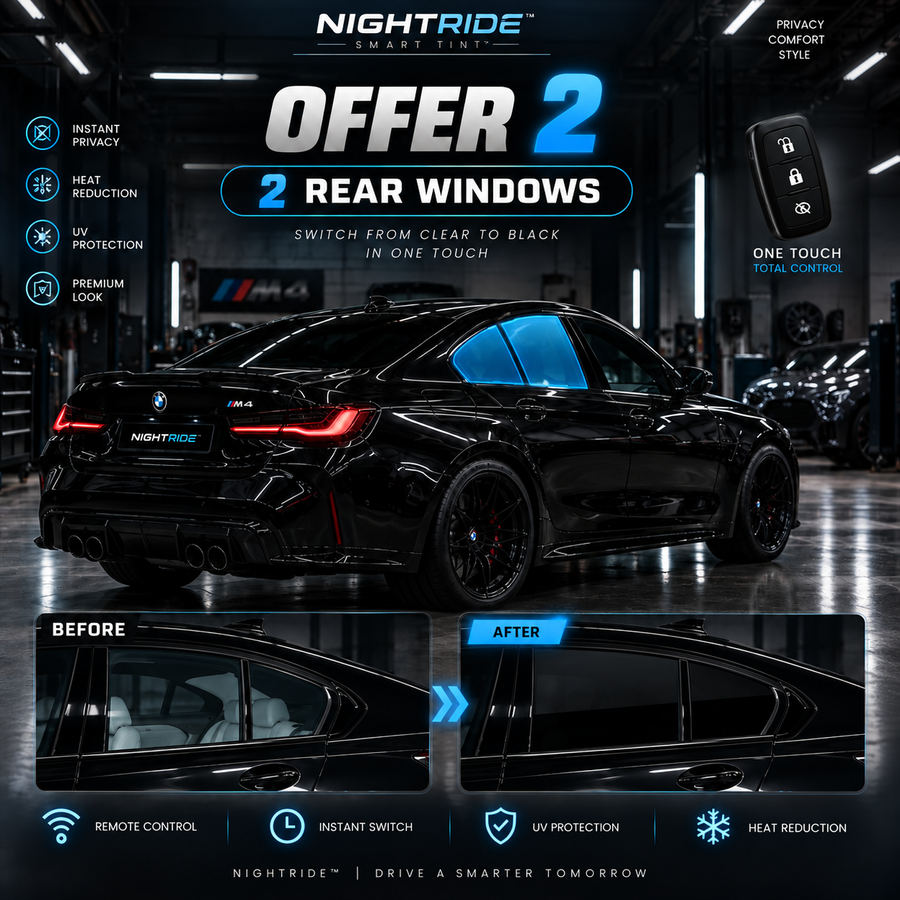 NIGHTRIDE™ Smart Tint – Switchable Privacy Window Film