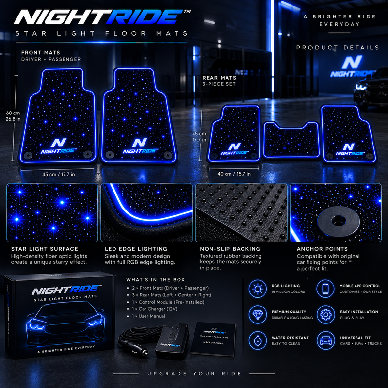 NIGHTRIDE™ – RGB LED Floor Mat 💙